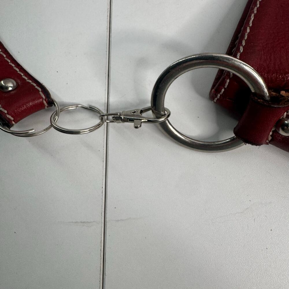 Vintage Marco Firenze Red Italian Leather Designer Shoulder Bucket Bag READ - Picture 12 of 13